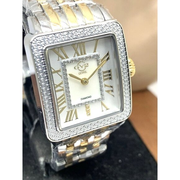 GV2 by Gevril Women's Watch 12304B Swiss Quartz Mother of Pearl Dial 2-Tone - Picture 12 of 13
